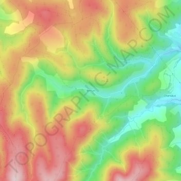 Topografische Karte Bertail, Höhe, Relief