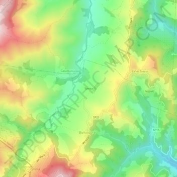 Topografische Karte Tomba, Höhe, Relief