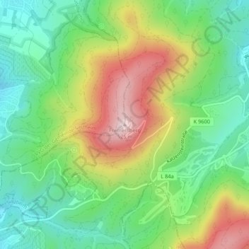 Topografische Karte Fremersberg, Höhe, Relief