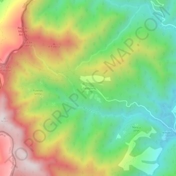 Topografische Karte Gestoso, Höhe, Relief