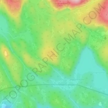 Topografische Karte Granåsen, Höhe, Relief