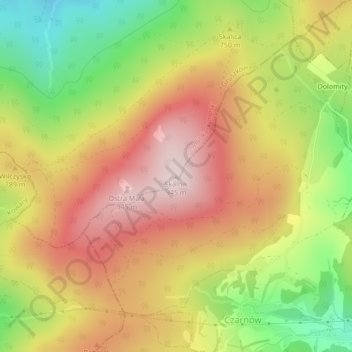Topografische Karte Skalnik, Höhe, Relief