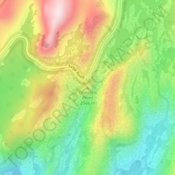 Topografische Karte Olmsted Point, Höhe, Relief