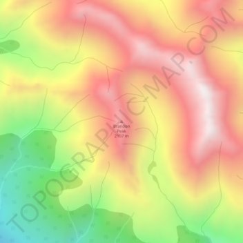 Topografische Karte Brandon Peak, Höhe, Relief