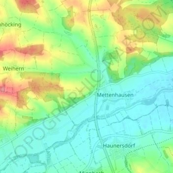 Topografische Karte Haag, Höhe, Relief