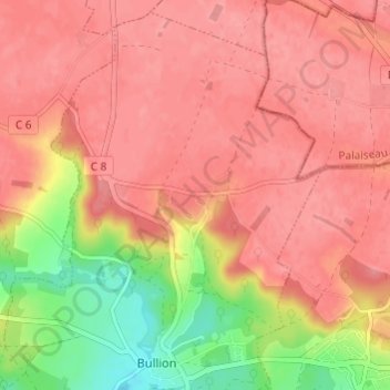 Topografische Karte Longchène, Höhe, Relief