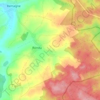 Topografische Karte Chenet, Höhe, Relief