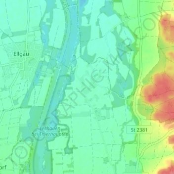 Topografische Karte Ötz, Höhe, Relief