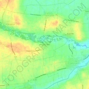 Topografische Karte Villeneuve-l'Abbé, Höhe, Relief