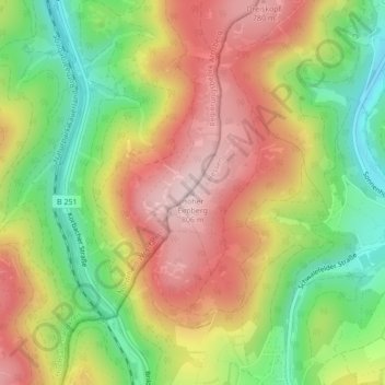 Topografische Karte Hoher Eimberg, Höhe, Relief