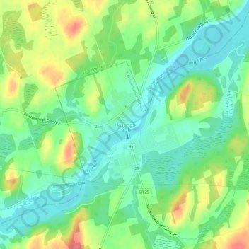 Topografische Karte Hastings, Höhe, Relief