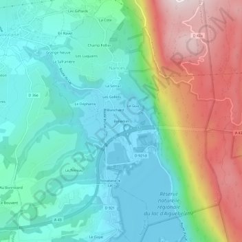 Topografische Karte Bellemin, Höhe, Relief