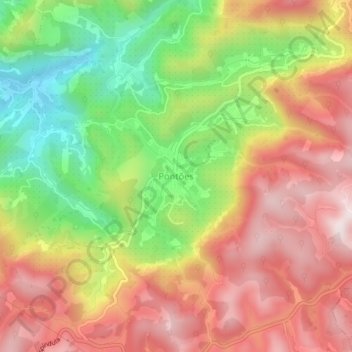 Topografische Karte Pontões, Höhe, Relief