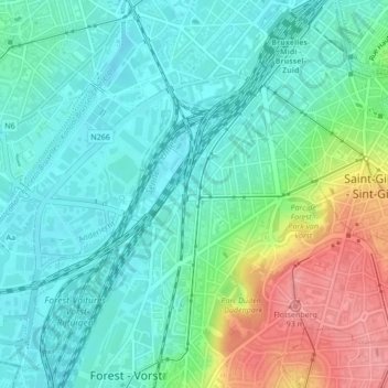 Topografische Karte 354, Höhe, Relief