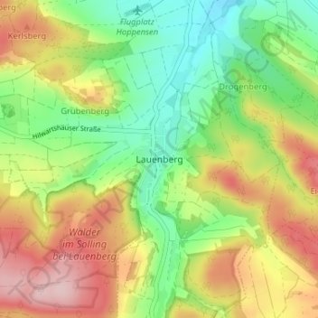 Topografische Karte Lauenberg, Höhe, Relief