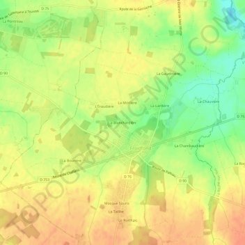Topografische Karte La Blanchardière, Höhe, Relief
