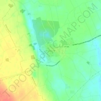 Topografische Karte Borgagne, Höhe, Relief