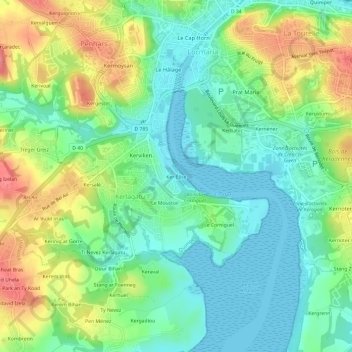 Topografische Karte Ker Élise, Höhe, Relief