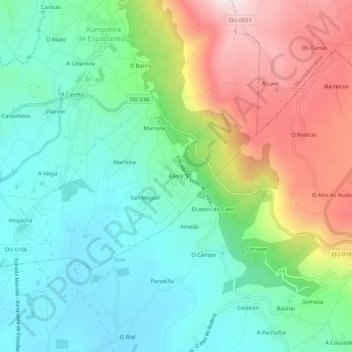 Topografische Karte Ramil, Höhe, Relief