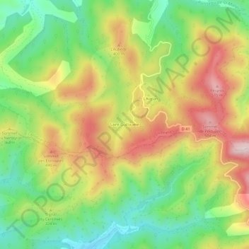 Topografische Karte Saint-Guillaume, Höhe, Relief