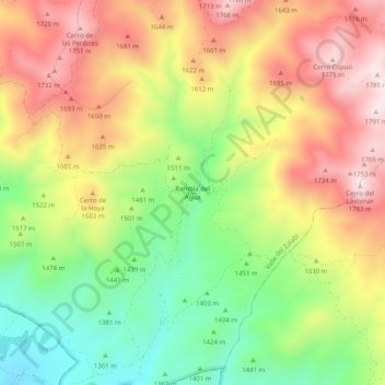Topografische Karte Rambla del Agua, Höhe, Relief