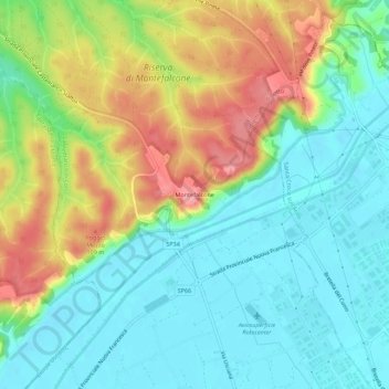 Topografische Karte Montefalcone, Höhe, Relief