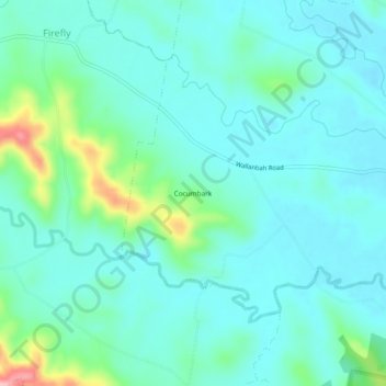 Topografische Karte Cocumbark, Höhe, Relief