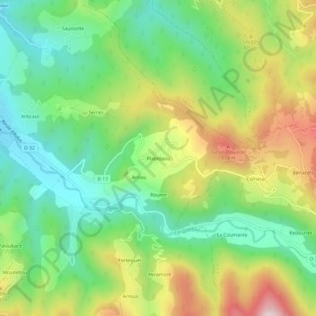 Topografische Karte Plabidaou, Höhe, Relief