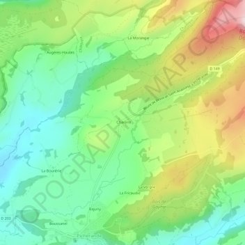 Topografische Karte Chareire, Höhe, Relief