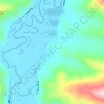 Topografische Karte Yabba, Höhe, Relief