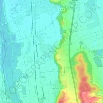 Topografische Karte Jedesheim, Höhe, Relief