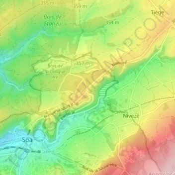 Topografische Karte Balmoral, Höhe, Relief