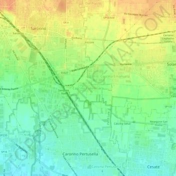 Topografische Karte Cascina Colombara, Höhe, Relief