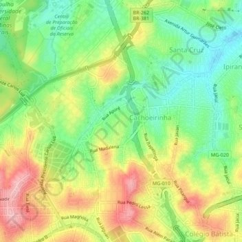 Topografische Karte Parque Riachuelo, Höhe, Relief