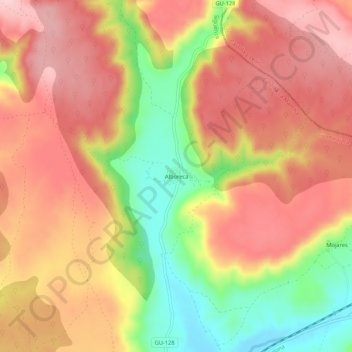 Topografische Karte Alboreca, Höhe, Relief