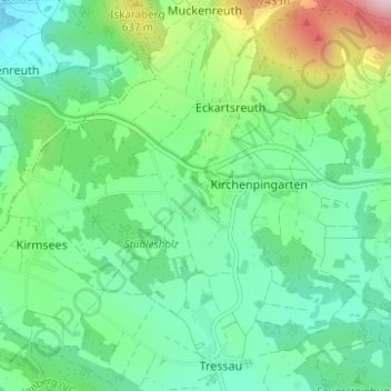 Topografische Karte Reislas, Höhe, Relief