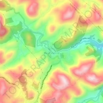 Topografische Karte Riograndina, Höhe, Relief
