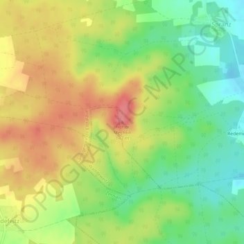Topografische Karte Hoher Mechtin, Höhe, Relief