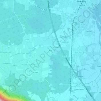 Topografische Karte Aich, Höhe, Relief