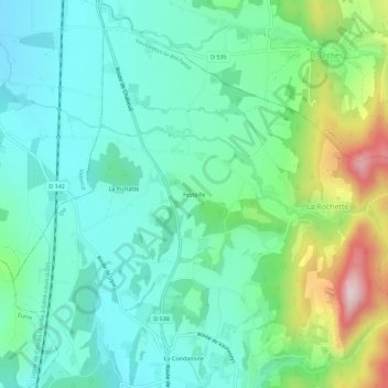 Topografische Karte Festeille, Höhe, Relief