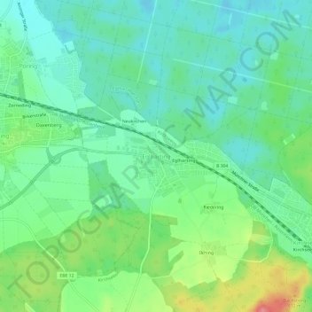 Topografische Karte Eglharting, Höhe, Relief