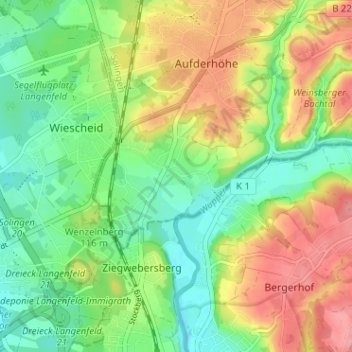 Topografische Karte Gosse, Höhe, Relief