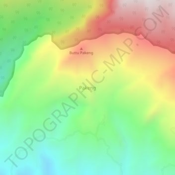Topografische Karte Pakeng, Höhe, Relief