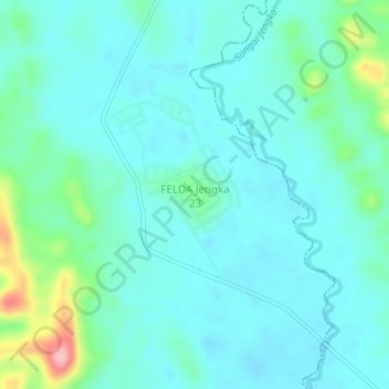 Topografische Karte FELDA Jengka 23, Höhe, Relief