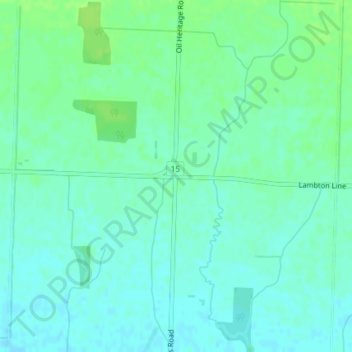 Topografische Karte Rutherford, Höhe, Relief