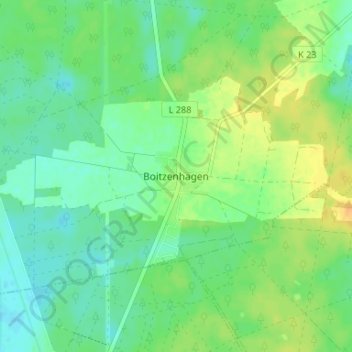 Topografische Karte Boitzenhagen, Höhe, Relief