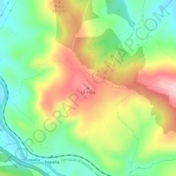 Topografische Karte La Poza, Höhe, Relief