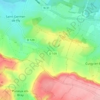Topografische Karte Fla, Höhe, Relief