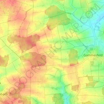 Topografische Karte Heufelwinden, Höhe, Relief