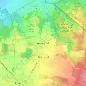 Topografische Karte Wulmstorf, Höhe, Relief